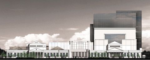 Ilustrasi Tampak Bangunan Museum Nasional Indonesia