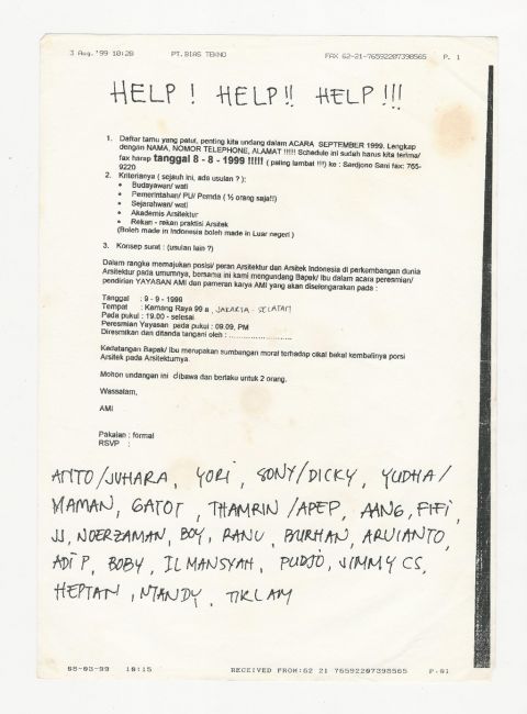 Korespondensi mengenai persiapan acara September 1999