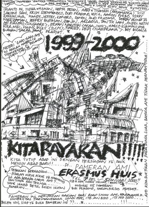 Poster persiapan pameran di Erasmus Huis 