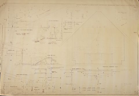Rencana Langgatan untuk Gereja H.K.B.P. Jalan Hang Lengku. Kebayoran Baru Jakarta. Skala 1A20. Detail2 [Skala] 1A2 dan [Skala] 1A1