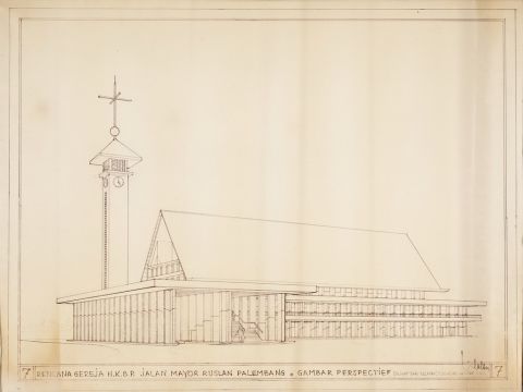Rencana Gereja H.K.B.P. Jalan Mayor Ruslan Palembang.