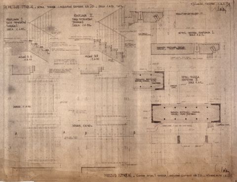 #21 Mesdjid Istiqlal. Detail tangga landjutan gambar no.20 Skala 1A10. 1A1