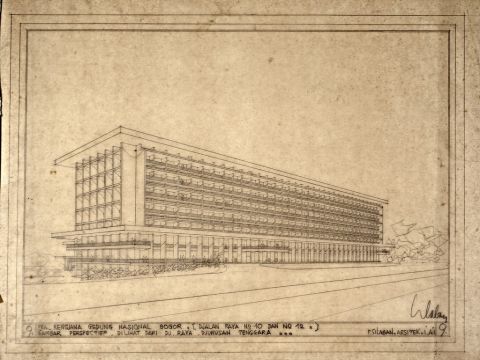 Pra Rentjana Gedung Nasional Bogor (Djalan Raya No 10 dan No 12).