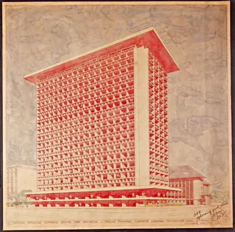 Gambar Perspektif Rencana Perluasan Kompleks Gedung Bank Indonesia Jalan Thamrin Jakarta (gambar 10)