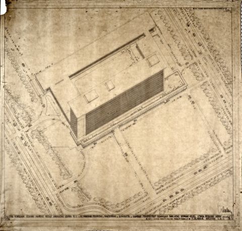 Pra-Rentjana Gedung Markas Besar Angkatan Udara R.I. Djalan Mampang Prapatan. Pantjoran. Djakarta.